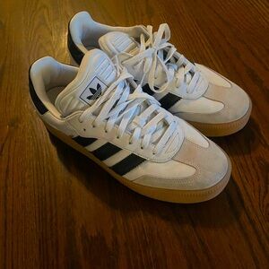 Adidas White and Black Sambae with thick gum sole